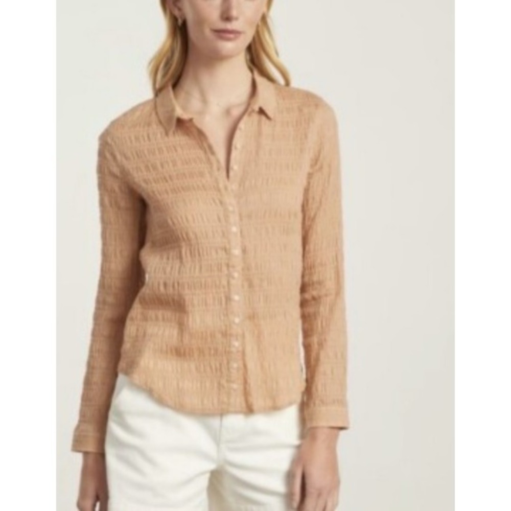 Everlane Button Smock Top Blouse‎  sz 4 Peach Career Artsy Coastal